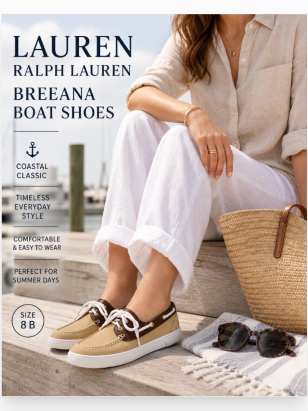 Lauren Ralph Lauren Size 8 Breeana Boat Shoes